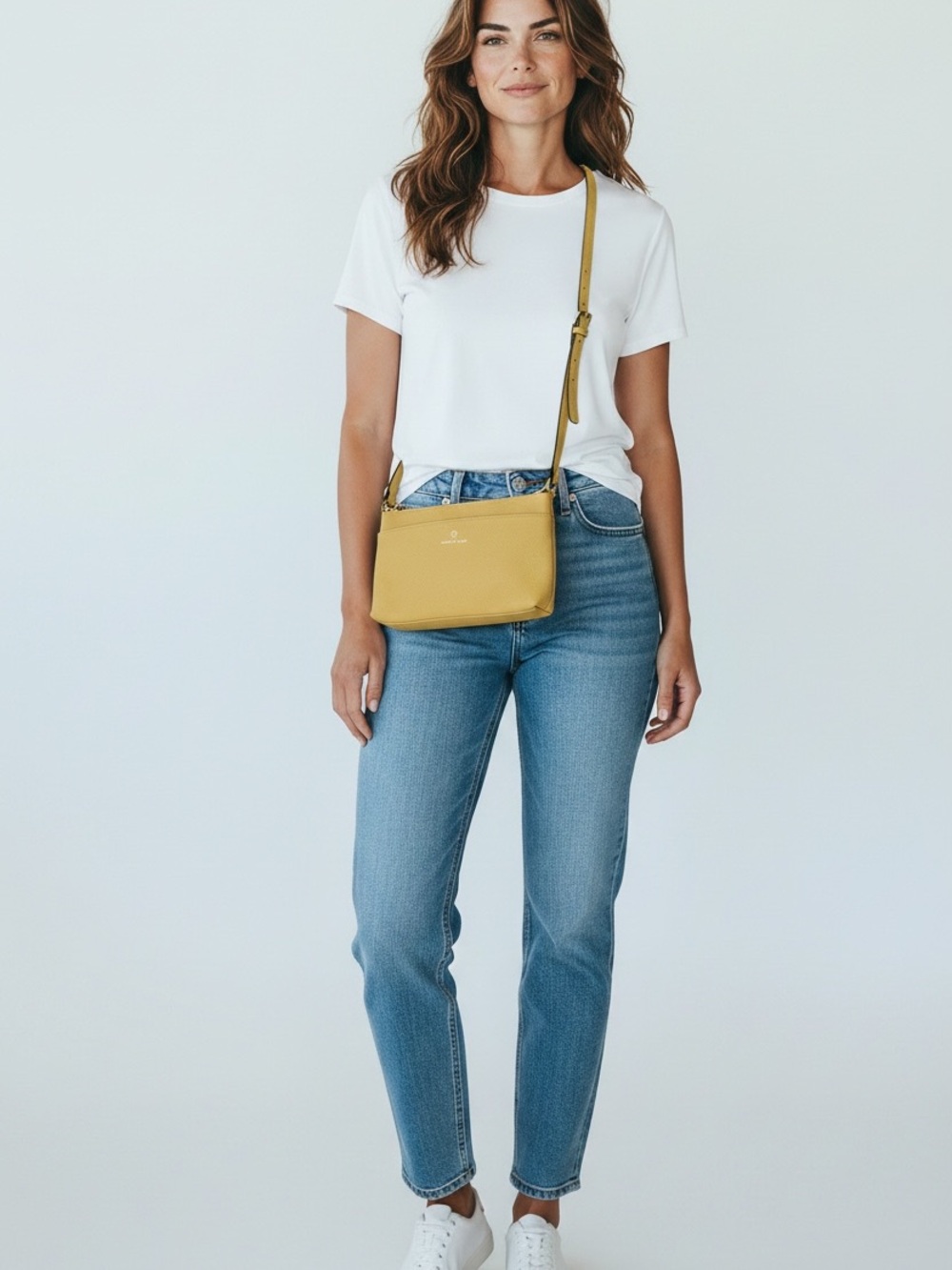 Nanette Lepore Lemon Yellow Vegan Leather Crossbody Bag